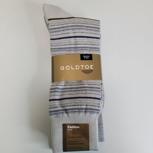 Gold Toe 3 Pair Men's Fashion Socks Size Men's Sock Size 10-13 NEW with Tags